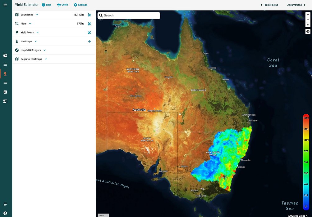 Yield maps of carbon farming potential in Queensland