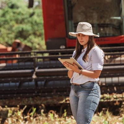 Women assessing her carbon credits